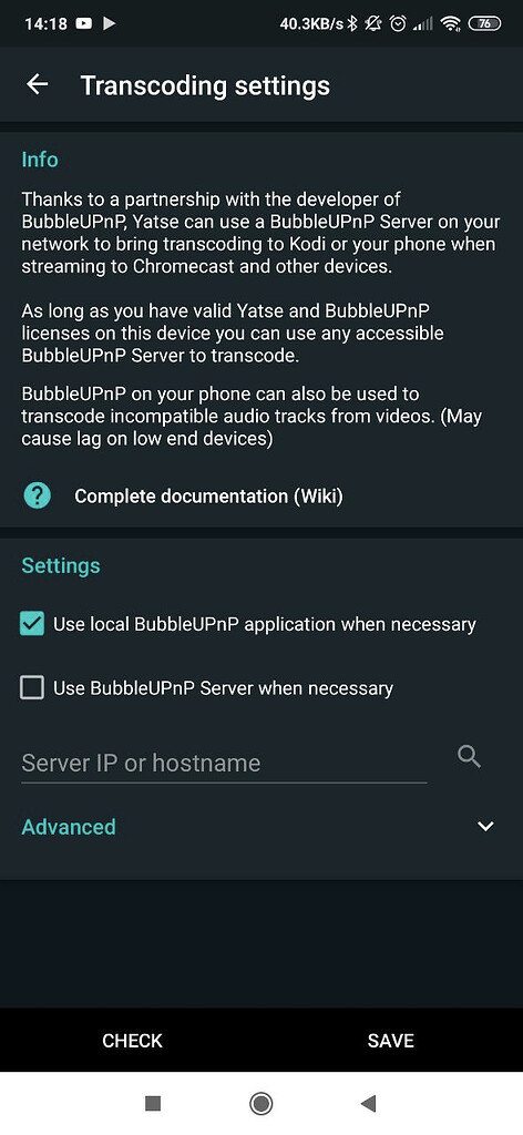 Yatse with BubbleUPNP results in no audio, while alone plays back fine - Solved - Yatse community